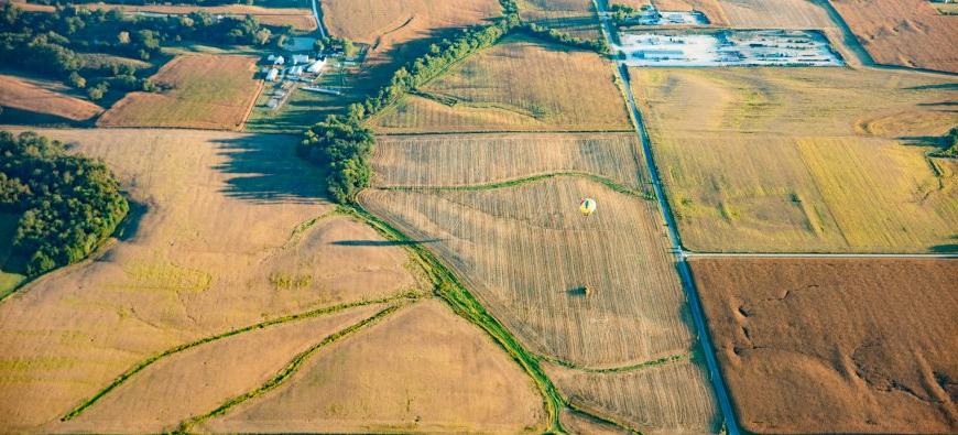 Bird's eye view of land